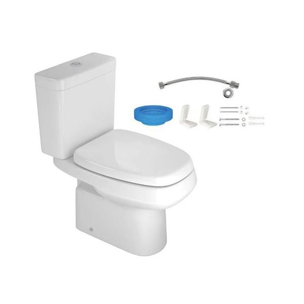 Kit Bacia com Caixa Acoplada Monte Carlo Branco Deca + Complementos de Instalação e Assento