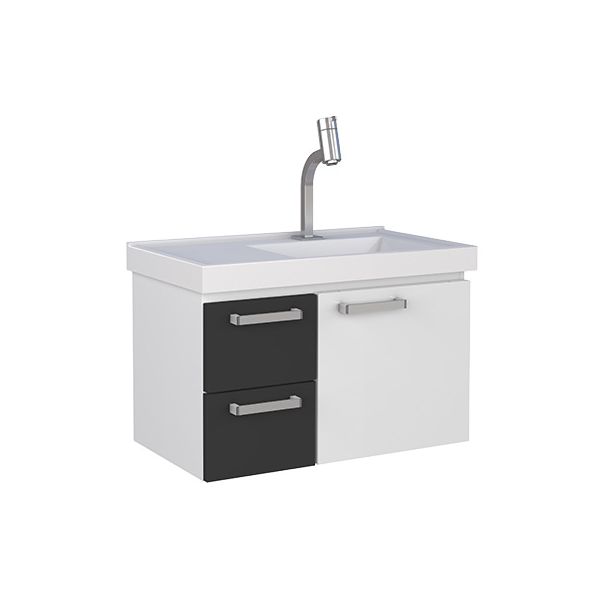 Toucador Cozimax Roma Branco/Preto 0,60