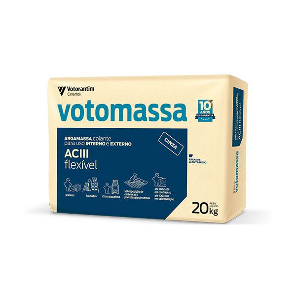 Argamassa ACIII Flexivel Cinza 20kg Votomassa