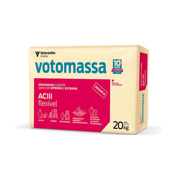 Argamassa ACIII Flexivel Branca 20kg Votomassa