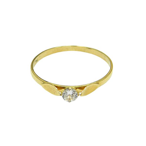 Anel de Ouro 18K Infantil com Zircônia 0.6g 3.4mm