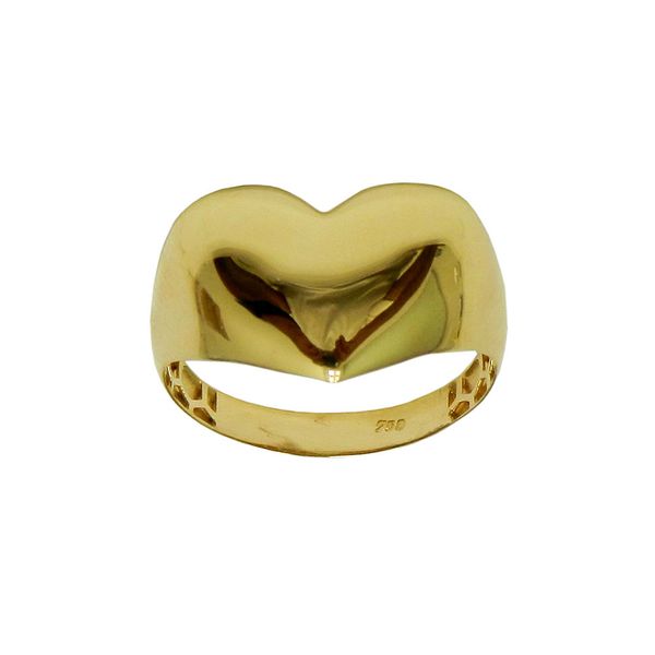 Anel em Ouro 18k 750 de Coração com 2.4g 12mm