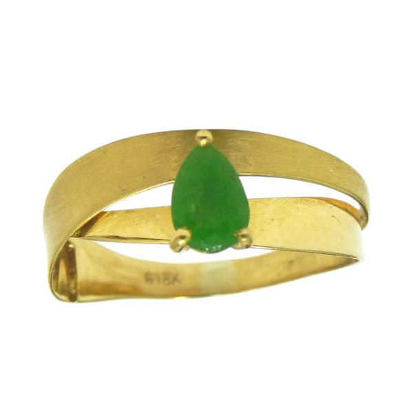 Anel em Ouro 18K 750 de Esmeralda Gota 1,6g 7.0mm