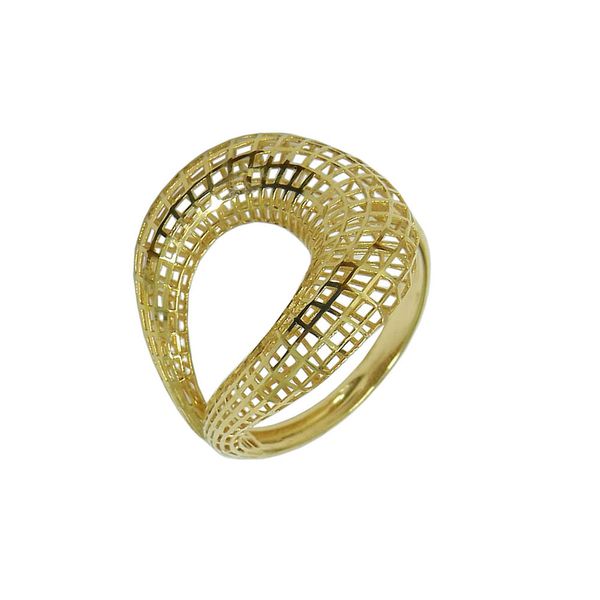 Anel em Ouro 18k 750 Vazado Filigrana 2.5g 19mm