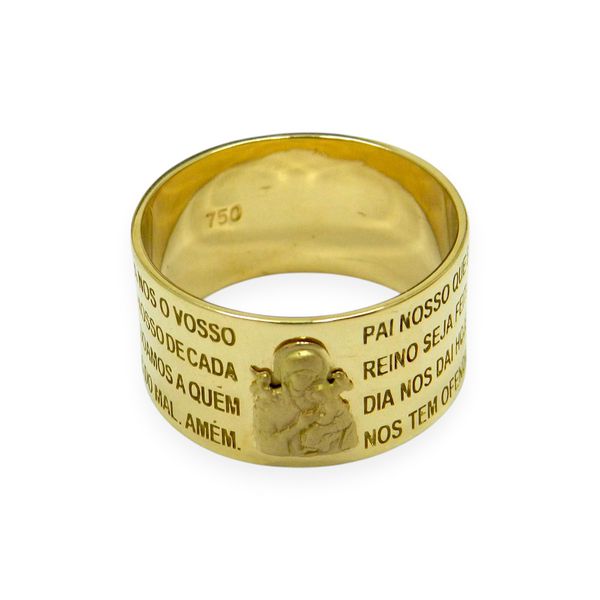 Anel em Ouro 18k com Oração do Pai Nosso 12.0mm