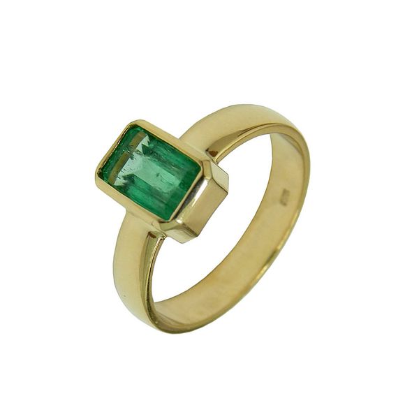 Anel em Ouro 18K de Esmeralda Retangular 8x6mm 5.5g