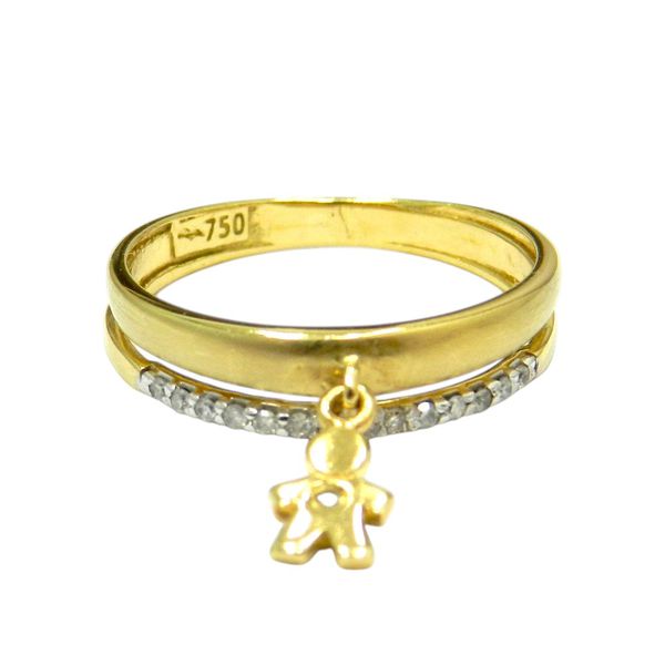 Anel em Ouro 18K Filho com 16 Brilhantes 4.5mm 2.3g
