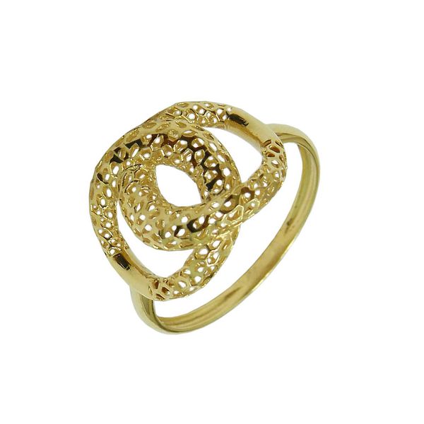 Anel em Ouro 18k Laços de União Filigrana 1.8g 4.0mm