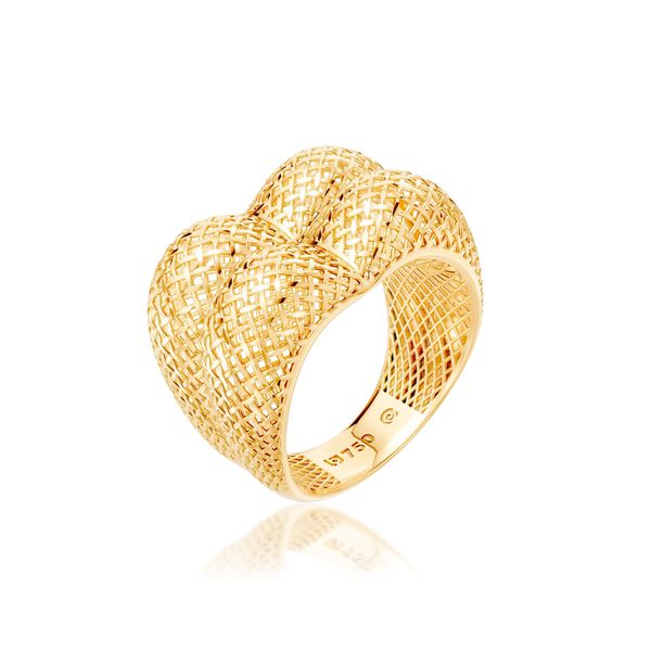 Anel em Ouro 18k Ondas Tubular Filigrana BRUNER 5,6g