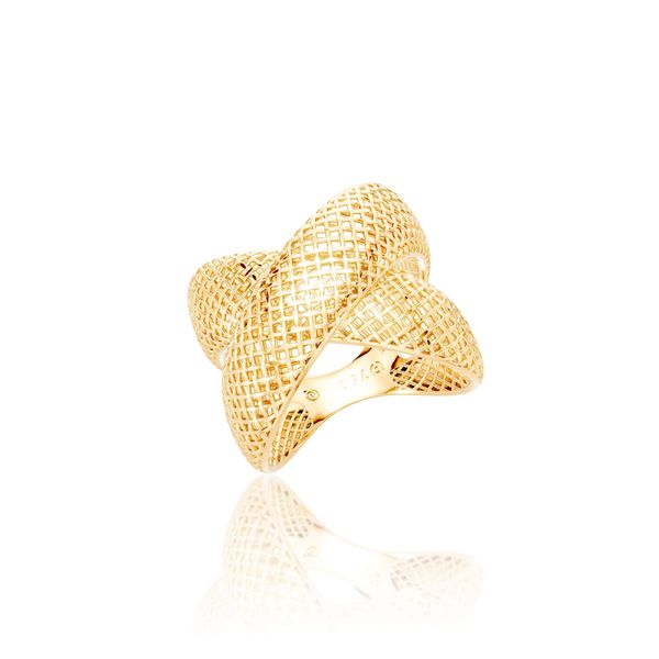 Anel em Ouro 18k X Tubular Filigrana BRUNER 5,8g