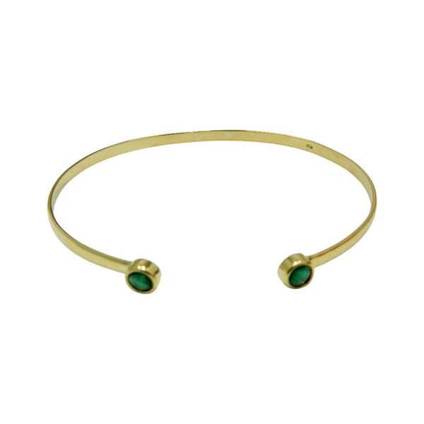 Bracelete em Ouro 18k de Esmeraldas 6.0g 5.0mm