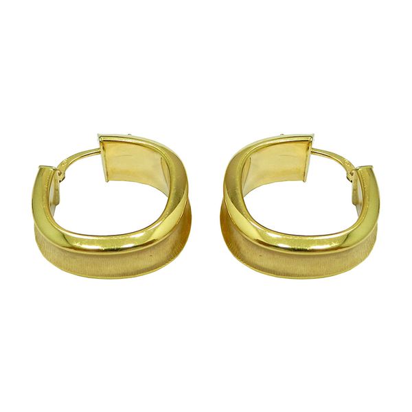 Brinco de Argola em ouro 18k Polido e Fosco 4.0g 22.0mm