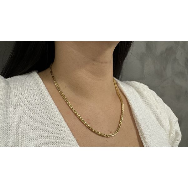 Corrente Elo Palmeira de Ouro 18k 50cm 14,2g 3.2mm