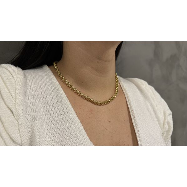 Corrente Elos Portugueses Grandes em Ouro 45cm 19g