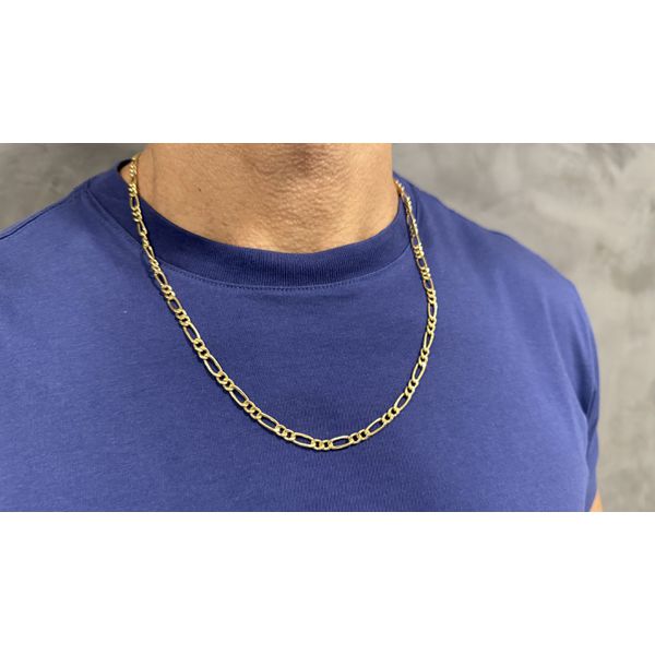 Corrente em Ouro 18k com Fígaro 60cm 2x1 10,3g