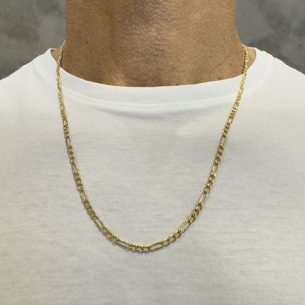 Corrente de Ouro Fígaro Masculina 6.2g 3x1