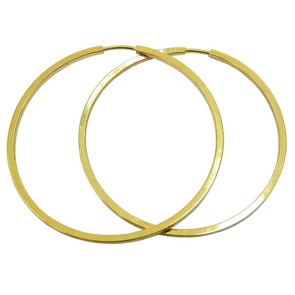 Argola em Ouro 18k fio Quadrado grande