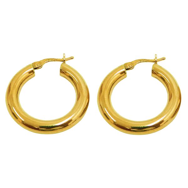 Argola de Ouro 18k Fio Roliço com 23mm e 3g