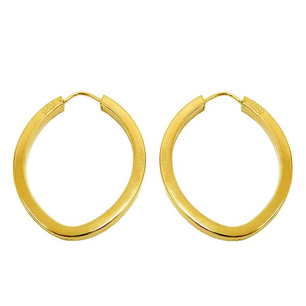 Argola em Ouro 18K Modelo Oval com 32mm