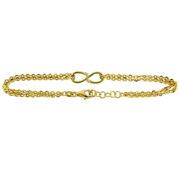 Pulseira Infinito de ouro 18k com brilhantes