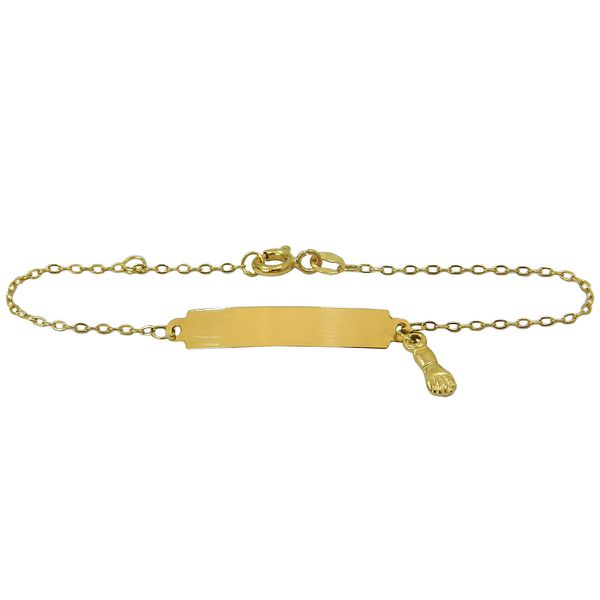 Pulseira Infantil em Ouro Plaquinha com Figa