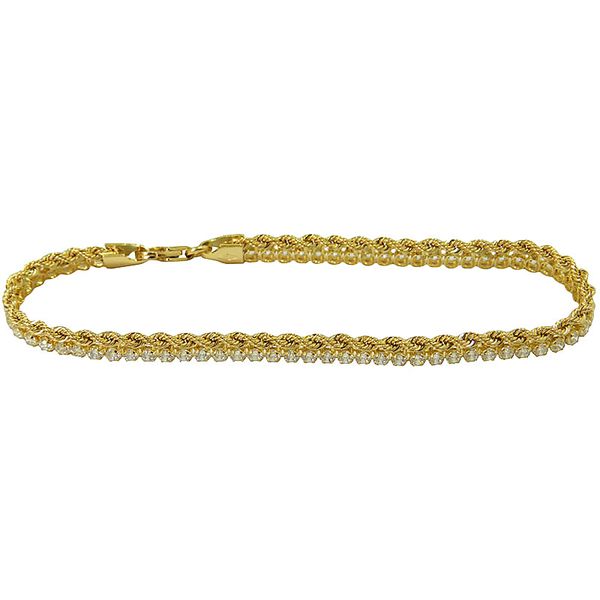 Pulseira de Ouro 18k cravejada com Zircônias 