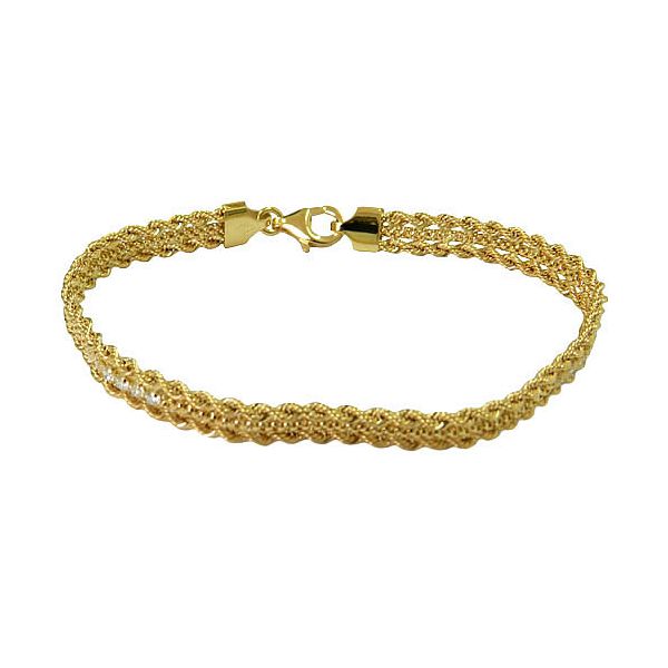 Pulseira feminina de Ouro 18k cravejada com Zircônias