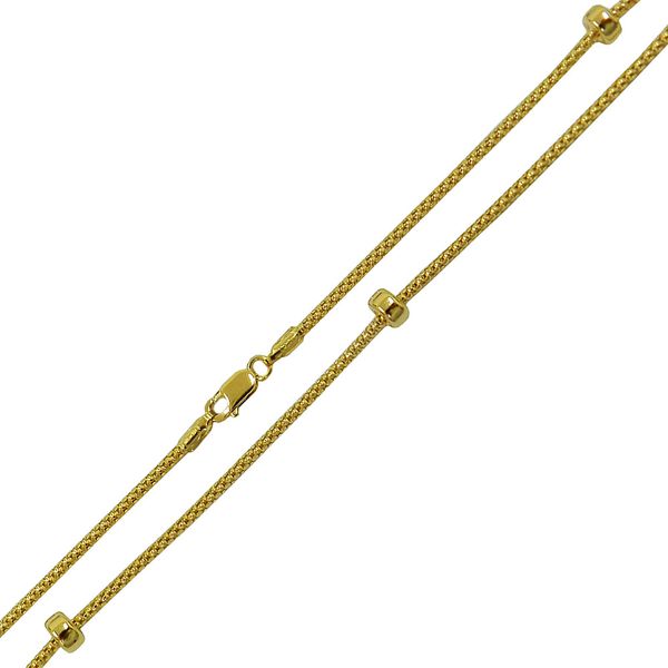 Corrente Feminina em Ouro 18k com 7 Aros Pneus 45cm 