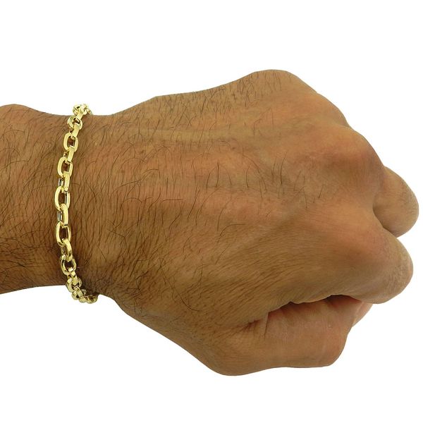 Pulseira Masculina Cartier em ouro com fio Retangular 