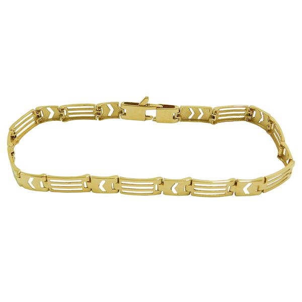 Pulseira de Ouro 18k 0,750 Masculina Vazada com 6,1mm