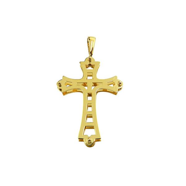 Pingente Cruz em Ouro 18k Vazado Colonial 32.0mm