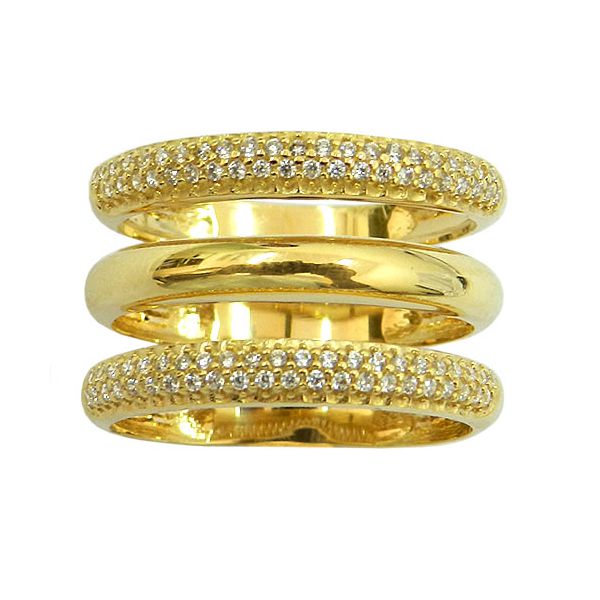 Maxi anel de Ouro 18k cravejado com Zircônias