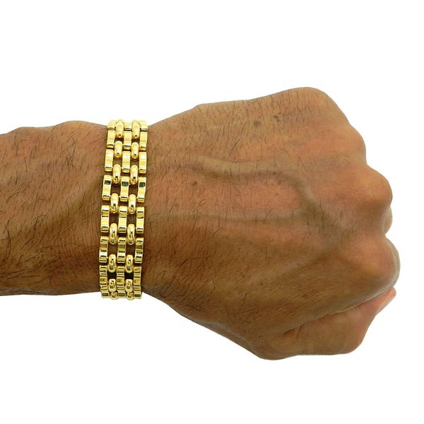 Pulseira Masculina de Ouro 18k Modelo Tijolinho com 20cm