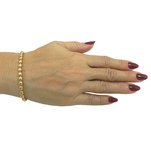 Pulseira em Ouro 18K Feminina de Bolas flexível 9,5g