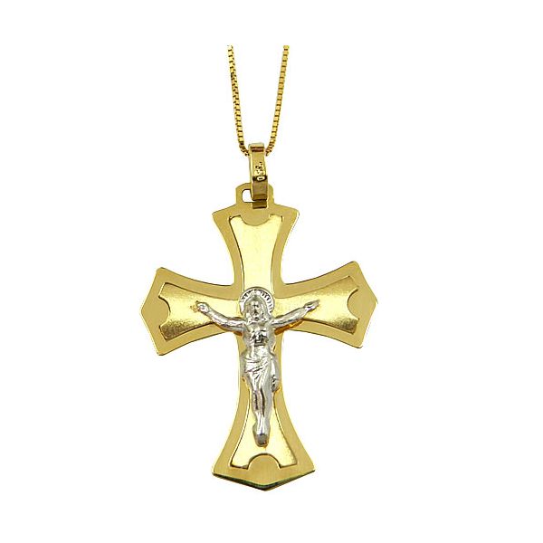 Pingente Crucifixo em Ouro 18k Misto 35,5mm