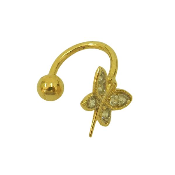 Piercing de Pressão Libélula em Ouro 18k 0,750 com Zircônias