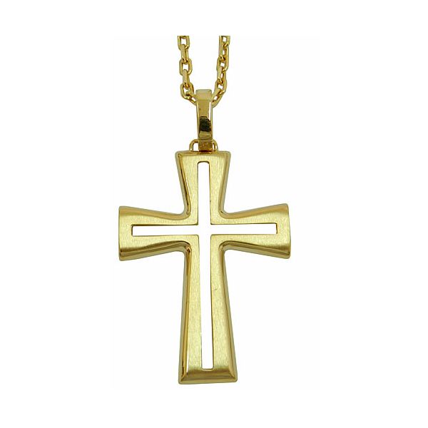 Crucifixo sem Cristo em Ouro 18K Vazado