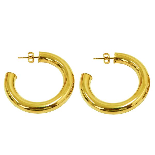 Brinco de Argola em ouro 18k 750 Aberta com 37mm x 6mm 