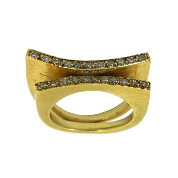 Anel em Ouro 18k Vazado com 22 Brilhantes 22.4x4.85mm