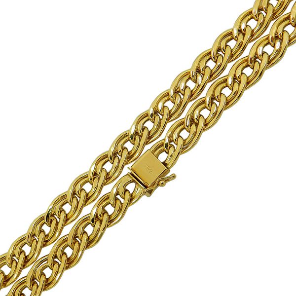 Corrente Feminina de Ouro 18K Elos Duplos 15g 7.0mm