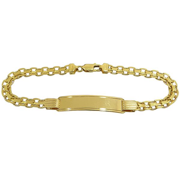 Pulseira Masculina com Placa em Ouro 18k