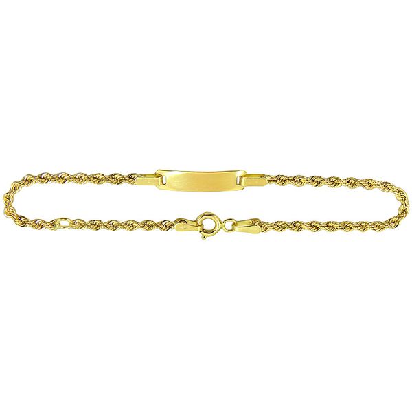 Pulseira Infantil Trancilin com Plaquinha em Ouro 18K