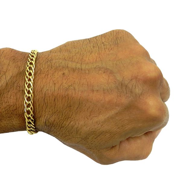 Pulseira de Ouro 18K 750 Grumet Elo Duplo 5.2g 1.9mm