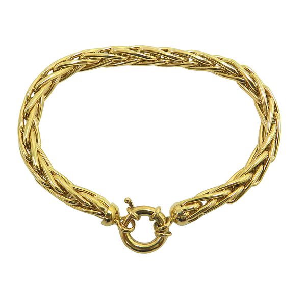 Pulseira de ouro 18k 750 Palmeira 20cm 7.0mm