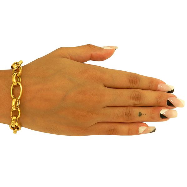 Pulseira Elos largos em Ouro 18k 0,750