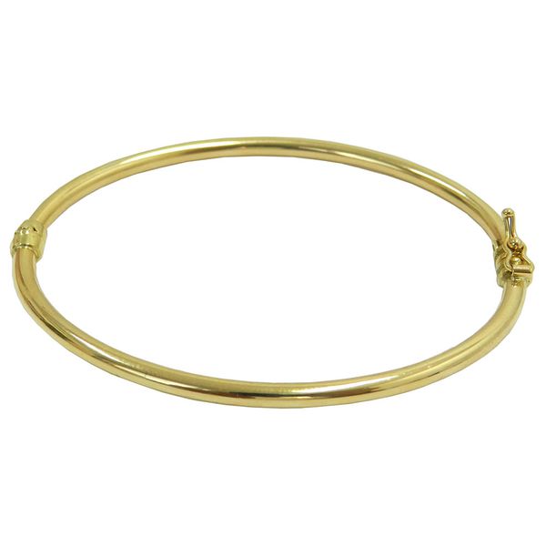 Bracelete de Ouro 18K fio Roliço com Trava Lateral