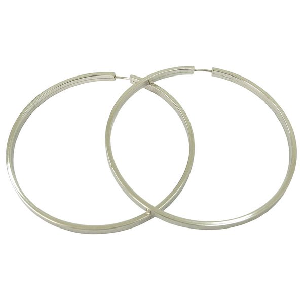 Argola em Ouro Branco 18k Grande