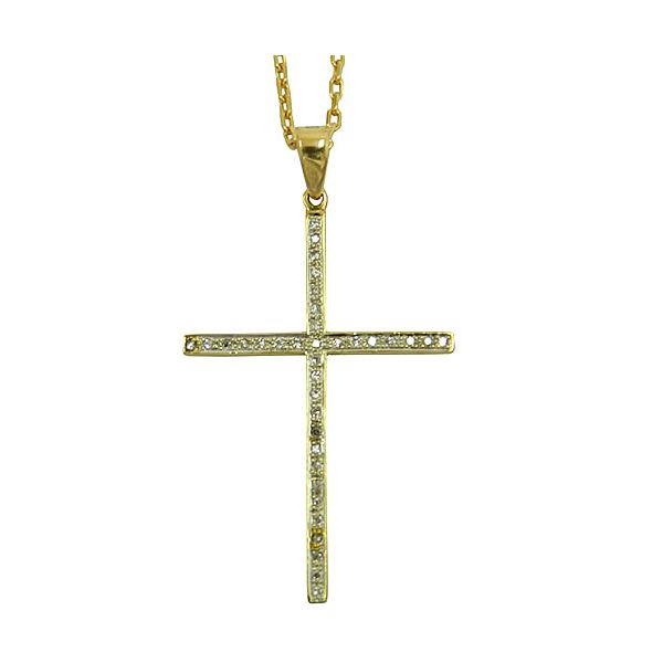 Crucifixo Grande em Ouro 18K cravejado com Brilhantes