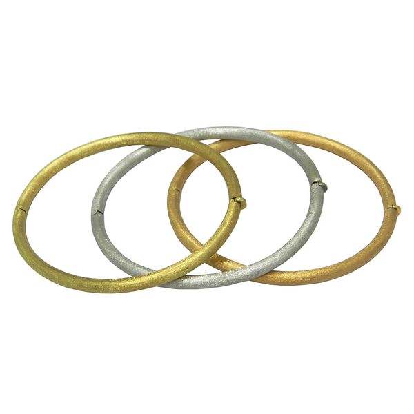 Bracelete em Ouro 18k Fosco em Três Cores 11.0g 4.0mm