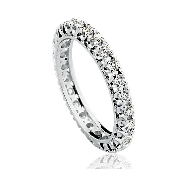 Anel em Ouro Branco 18k com Diamantes de 3 pontos